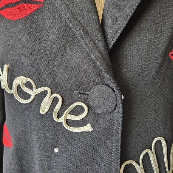 BESTINI PARIS Black Embroidered Blazer. Size 3 - Picture 4 of 13